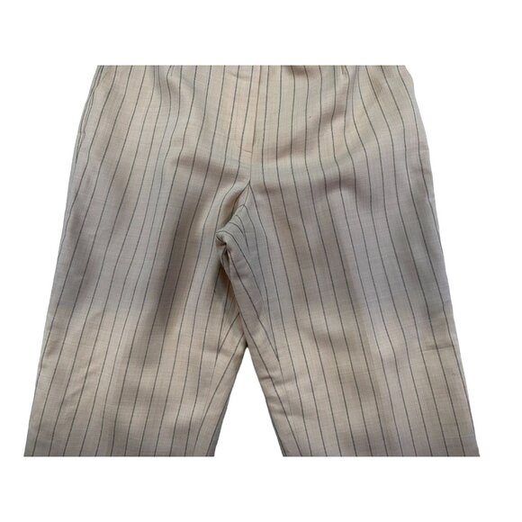 Vintage Talbots Womens Pinstripe Wool Blend Trousers Size 14 Beige Lined - Picture 6 of 15